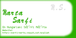 marta sarfi business card